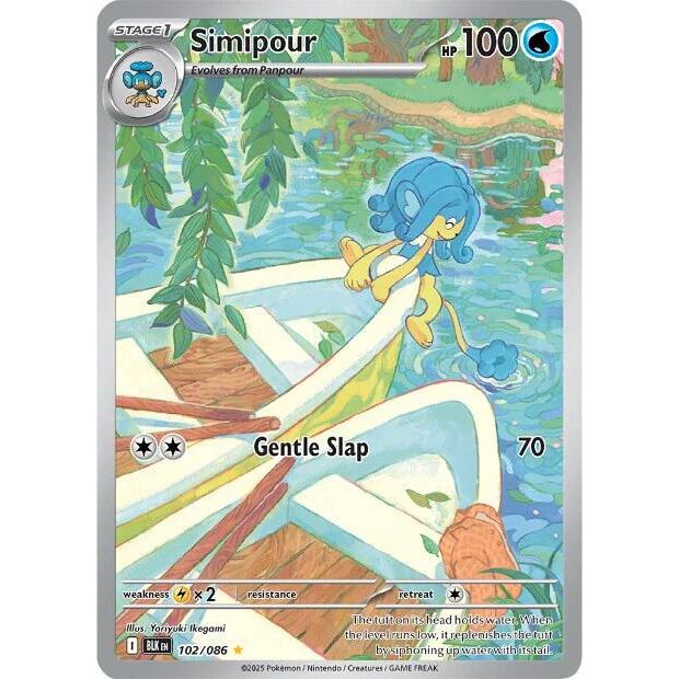 Simipour - 102/086 - Illustration Rare - Black Bolt - Pokemon Card - NM/M