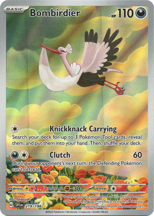 Bombirdier Full Art 219/198 Illustration Rare Scarlet and Violet Pokemon TCG Near Mint - Backtotheculturecollectables