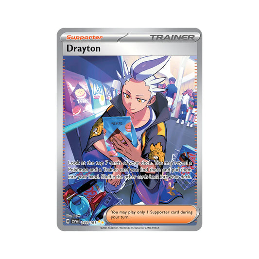 Pokémon TCG Drayton 244/191 SIR Special Illustration rare Surging Sparks SV8 NM - Backtotheculturecollectables