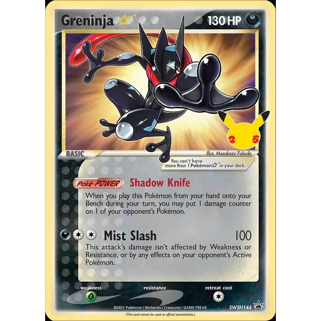 Greninja ★ (Gold Star) – SWSH144 Celebrations Black Star Promo (Sealed, Mint) – Pokémon TCG